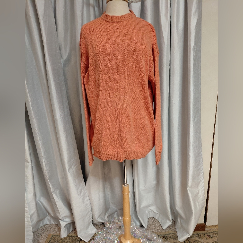 Luciano Barbera Men's Orange Crewneck Sweater